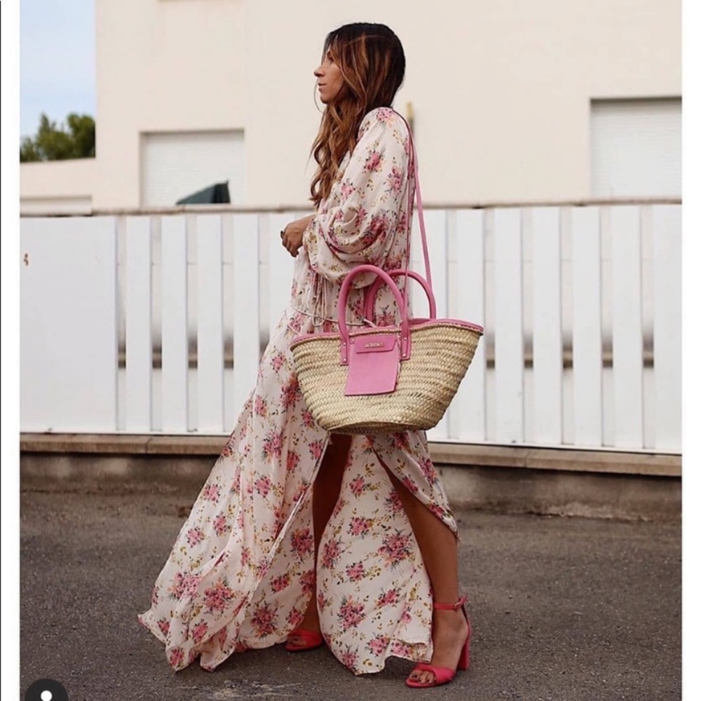 Mango Floral Maxi Dress - Pink and Cream